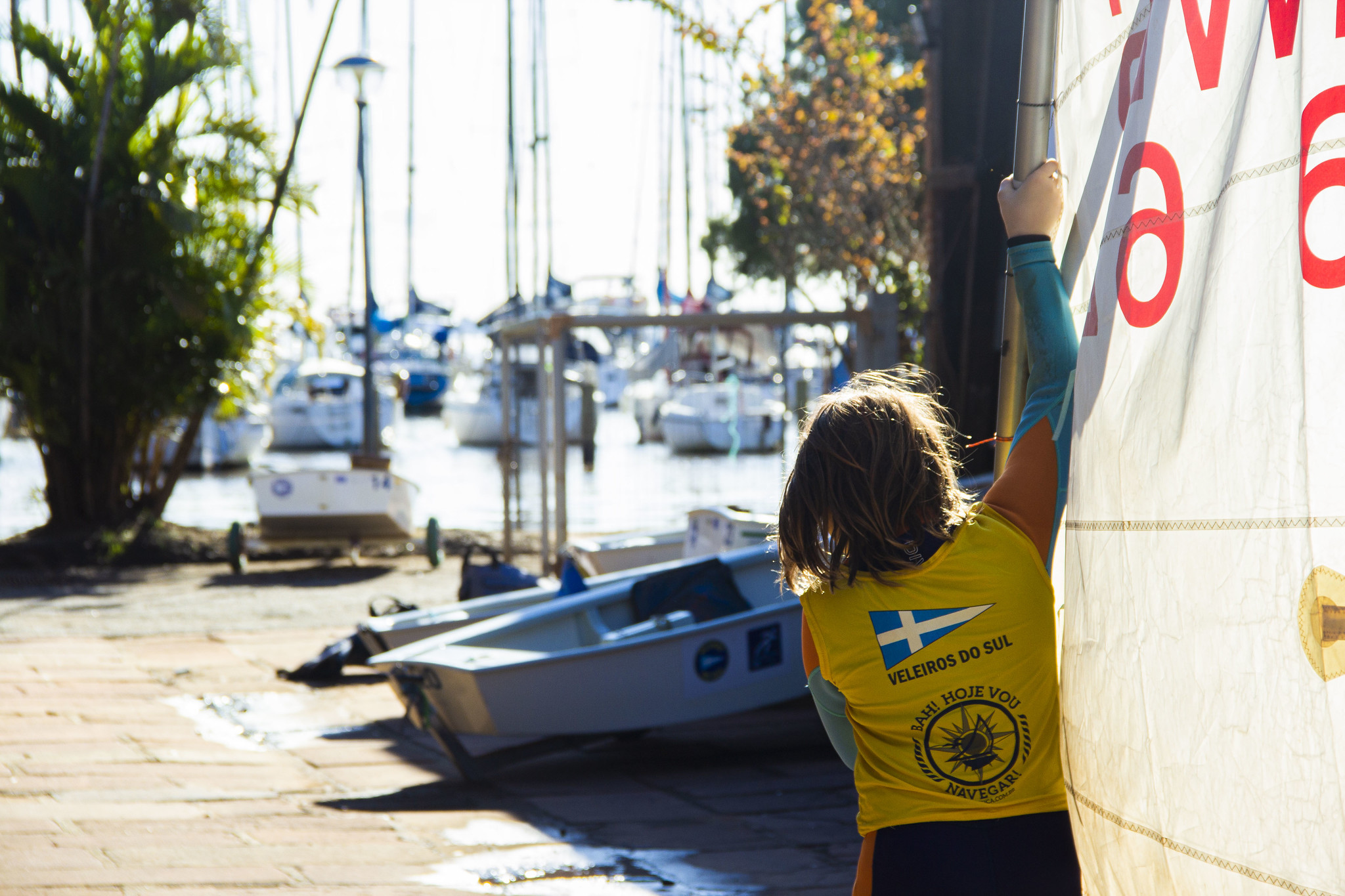 Veleiros em regata no Guaíba
